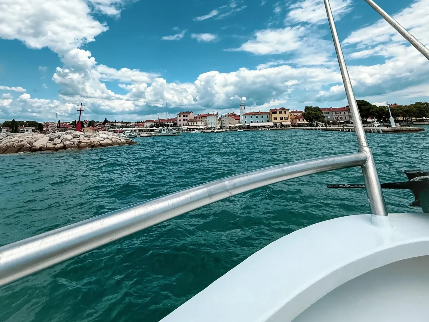 Swimming stop near Fazana on a Brijuni boat tour from Pula